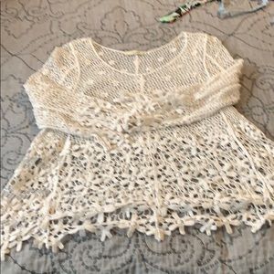 Crochet ivory shirt